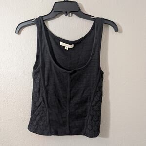 Rewind Black Textured Tank Top